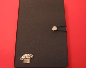 Chef's Hat A5 Black Notebook - Cartoleria Ricetta Diario di cucina - Quaderno di cucina - Regalo festa del papà - Mamma papà Matrimonio Regalo di Natale