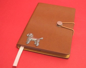 Poodle Design A6 Tan Notebook - Poodle Journal - Poodle Gift - Father Mother Wedding Christmas Gift