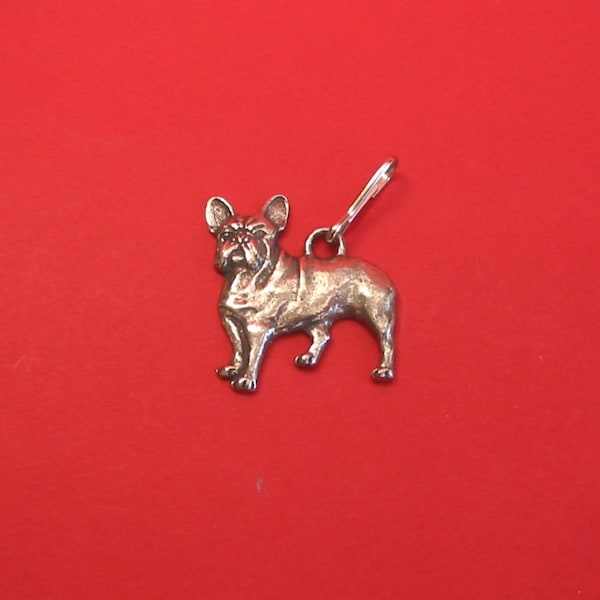 French Bulldog Pewter Motif Zipper Pull Fathers Day French Bulldog Gift