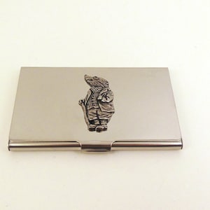 Porte-cartes chromé Mr Badger Design - Étui pour cartes de crédit professionnelles - Cadeau Le vent dans les saules - Cadeau de Noël pour la fête des pères