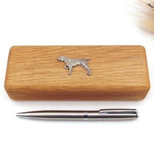German Shorthaired Pointer Oak Wooden Pen Box & Pen Set - Pointer Gift - Dog Mum Dad Gift - Dad Birthday Christmas Gift - Fathers Day Gift