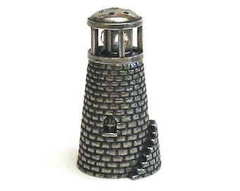 Lighthouse Pewter Thimble - Moving Collectible Thimble With Swarovski Crystals - Lighthouse Gift - Unique Thimble Collector Gift