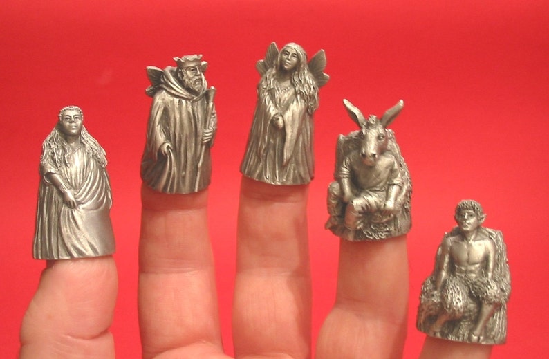 Six Finger Puppet Thimbles Characters from A Midsummer Night's Dream Shakespeare Play Collectible Thimbles Christmas Gift image 4