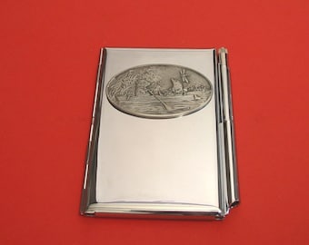 Wind in the Willows design Metal Notebook & Pen Card Holder, Wind in the Willows Gift, Fathers Day Gift