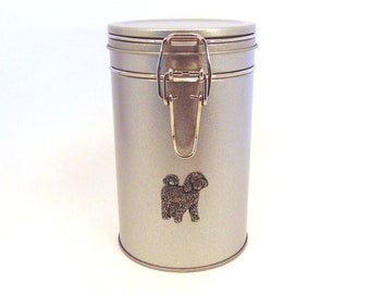 Cockapoo Design Dog Pet Treat Tin With Pewter Motif - Pet Dog Cockapoo Gift - Mother's Day Gift - Cockapoo Mum Gift - Home Storage Gift