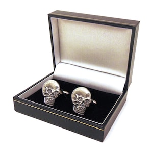 Schädel Design Zinn Manschettenknöpfe Geschenk Box - Papa Weihnachtsgeschenk - Schädel Manschettenknöpfe - Schädel Schmuck - Goth Geschenk - Freund Geburtstag Geschenk