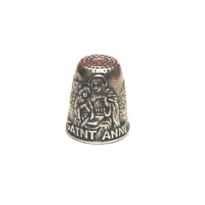 Saint Anne Thimble Patron Saint of Mothers / Grandmothers / Housewives Pewter Collectors Thimble Thimble Collector Gift image 1