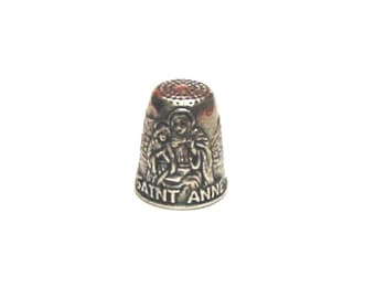 Saint Anne Thimble - Patron Saint of Mothers / Grandmothers / Housewives - Pewter Collectors Thimble - Thimble Collector Gift