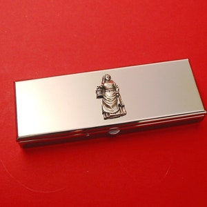 Florence Nightingale Design Seven Day Chrome Pill Box - Medication Organiser - Travel Pill Case - Small Trinket Box - Cadeau pour l’infirmière