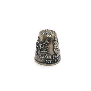 St Francis of Assisi Thimble Patron Saint of Animals & the Environment Thimble Collector St Francis Gift Mothers Day Gift Mum Gift image 3