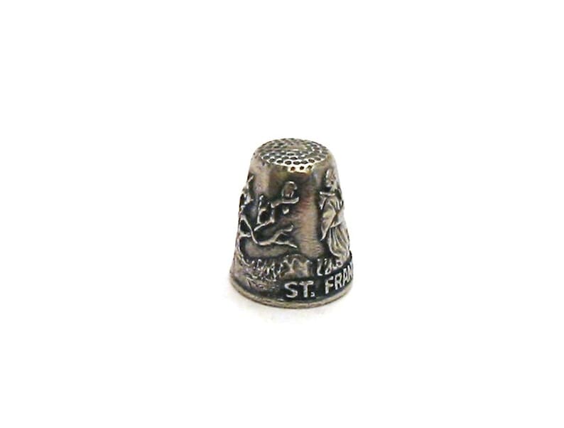 St Francis of Assisi Thimble Patron Saint of Animals & the Environment Thimble Collector St Francis Gift Mothers Day Gift Mum Gift image 3