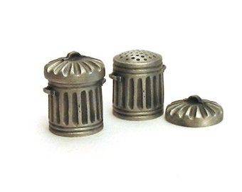 Dustbin Thimble Pewter Collectible - Thimble Gift - Trash Can Shaped Thimble - Thimble Collectors Gift