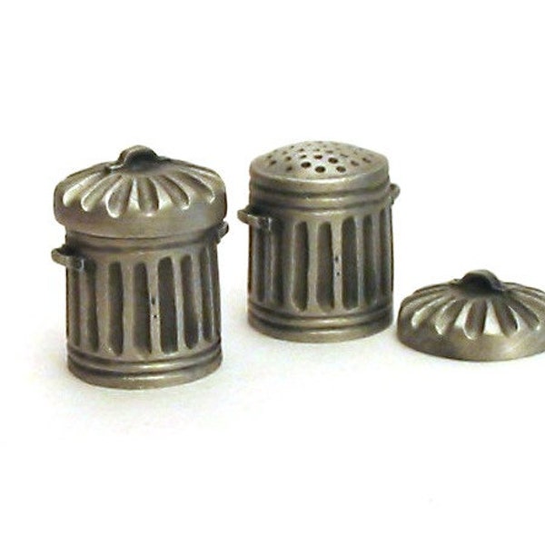 Dustbin Thimble Pewter Collectible - Thimble Gift - Trash Can Shaped Thimble - Thimble Collectors Gift