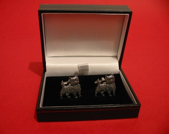 Cairn Terrier Design Pewter Cufflinks Gift Boxed Best Man Groomsmen Ushers Wedding Christmas Gift