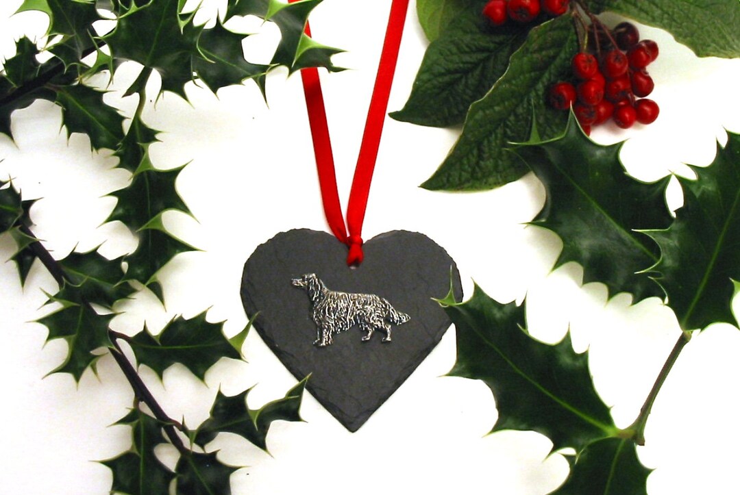 Irish Setter Natural Slate Heart Hanging Ornament Irish Setter