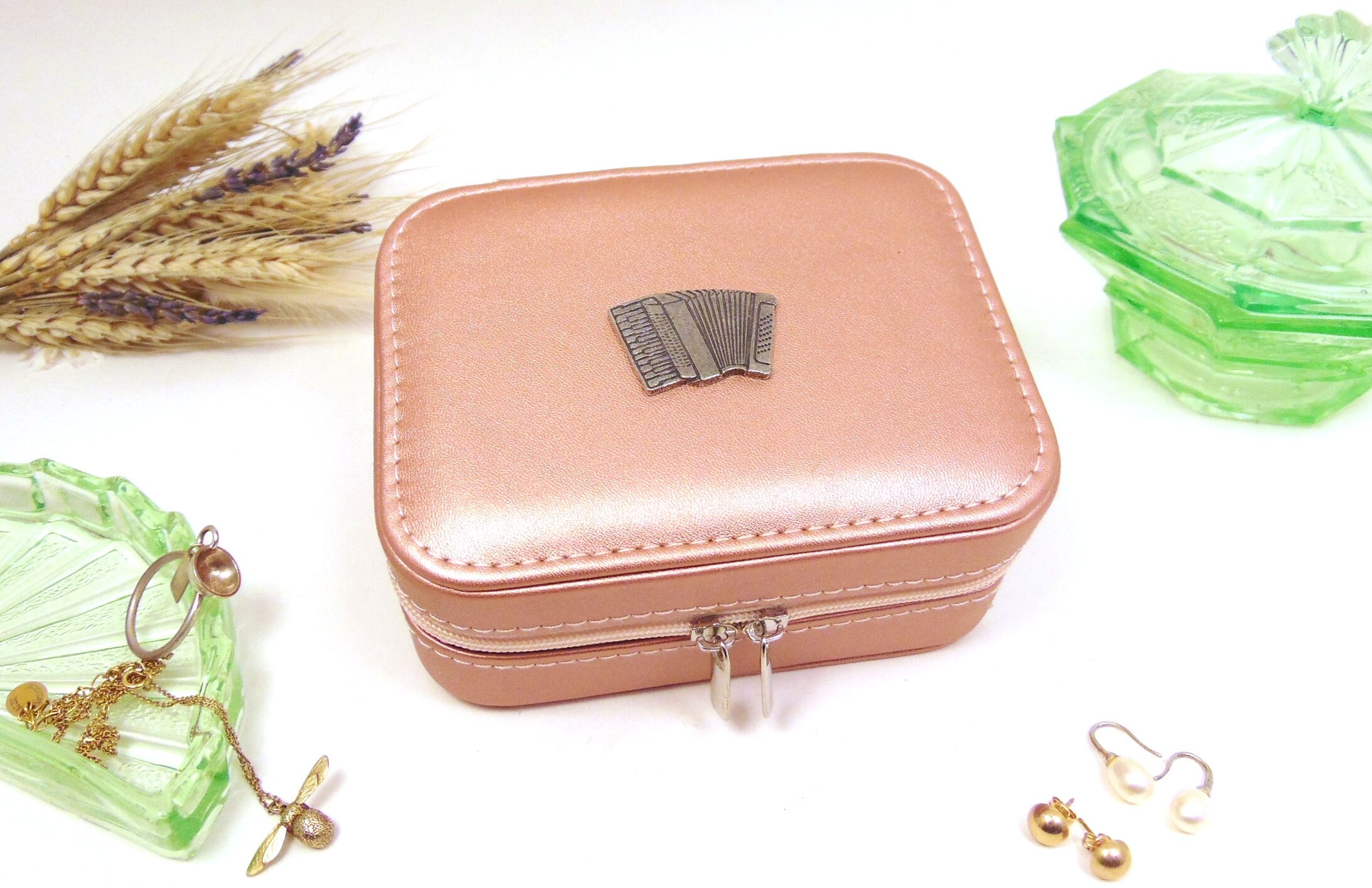 Accordion design Rose Gold Travel Jewellery Box - Travel Accessory