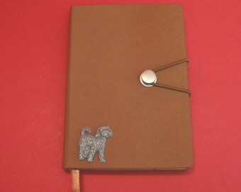 Cockapoo Design A6 Tan Notebook - Cockapoo Journal - Dog Notebook - Father Mother Christmas Gift