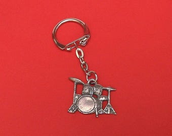 Schlagzeug Zinn Motiv Schlüsselanhänger Musiker Lehrer Rock Band Musik Geschenk Schlagzeug Schlüsselanhänger Charm Drummer Weihnachtsgeschenk