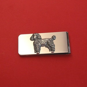 Poodle Chrome Plated Money Clip With Pewter Motif Mother Father Vet Pet Dog Gift Christmas present