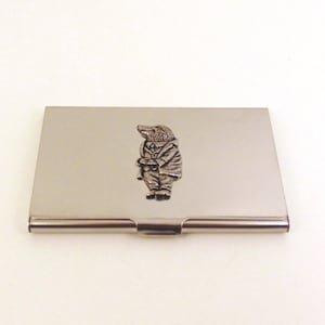 Porte-cartes chromé Mole Design - Étui pour cartes de crédit professionnelles - Cadeau Le vent dans les saules - Cadeau de Noël pour la fête des Pères