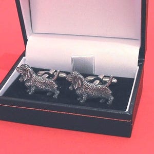 Basset Hound design Pewter Cufflinks Gift Boxed, Basset Hound Gift, Husband Partner Wedding Gift, Dad Christmas Anniversary Gift