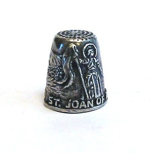 St Joan of Arc Thimble - Patron Saint of France - Pewter Collectors Thimble - St Joan of Arc Gifts - French Mum Dad Gift - Mothers Day Gift