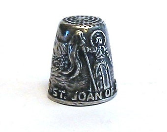 St Joan of Arc Thimble - Patron Saint of France - Pewter Collectors Thimble - St Joan of Arc Gifts - French Mum Dad Gift - Mothers Day Gift