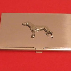 Greyhound cromato porta carte con mano Cast peltro Motif madre padre Greyhound regalo