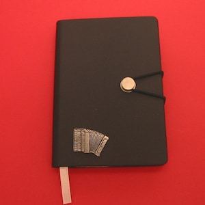 Carnet de notes A6 noir pour accordéon piano - Cahier de musique - Cadeau accordéon piano - Cadeau musique - Cadeau musicien - Cadeau musique mariage Noël