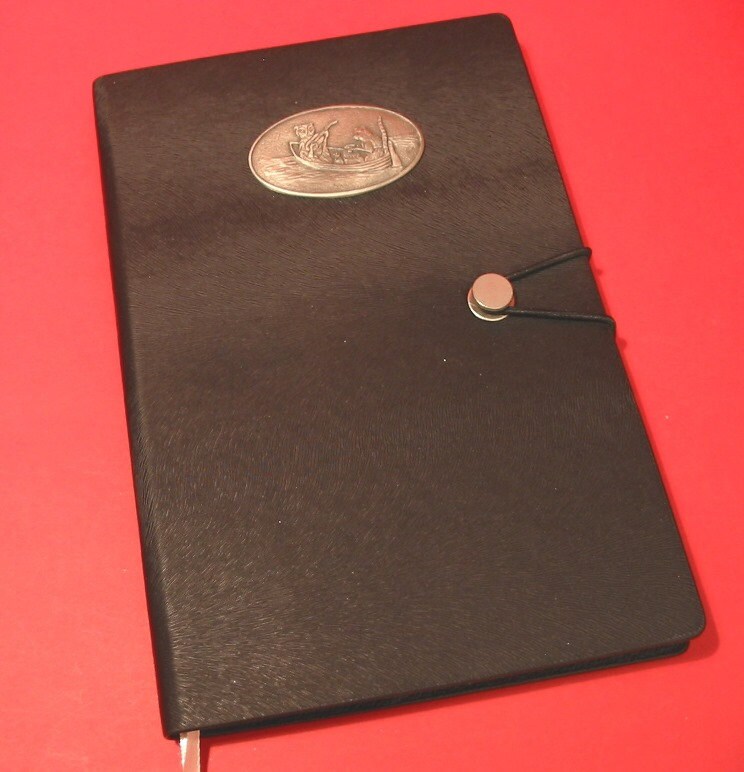 Owl and the Pussy Cat Hand Cast Pewter Motif on A5 Black Journal English Teacher Gift Literature Gif