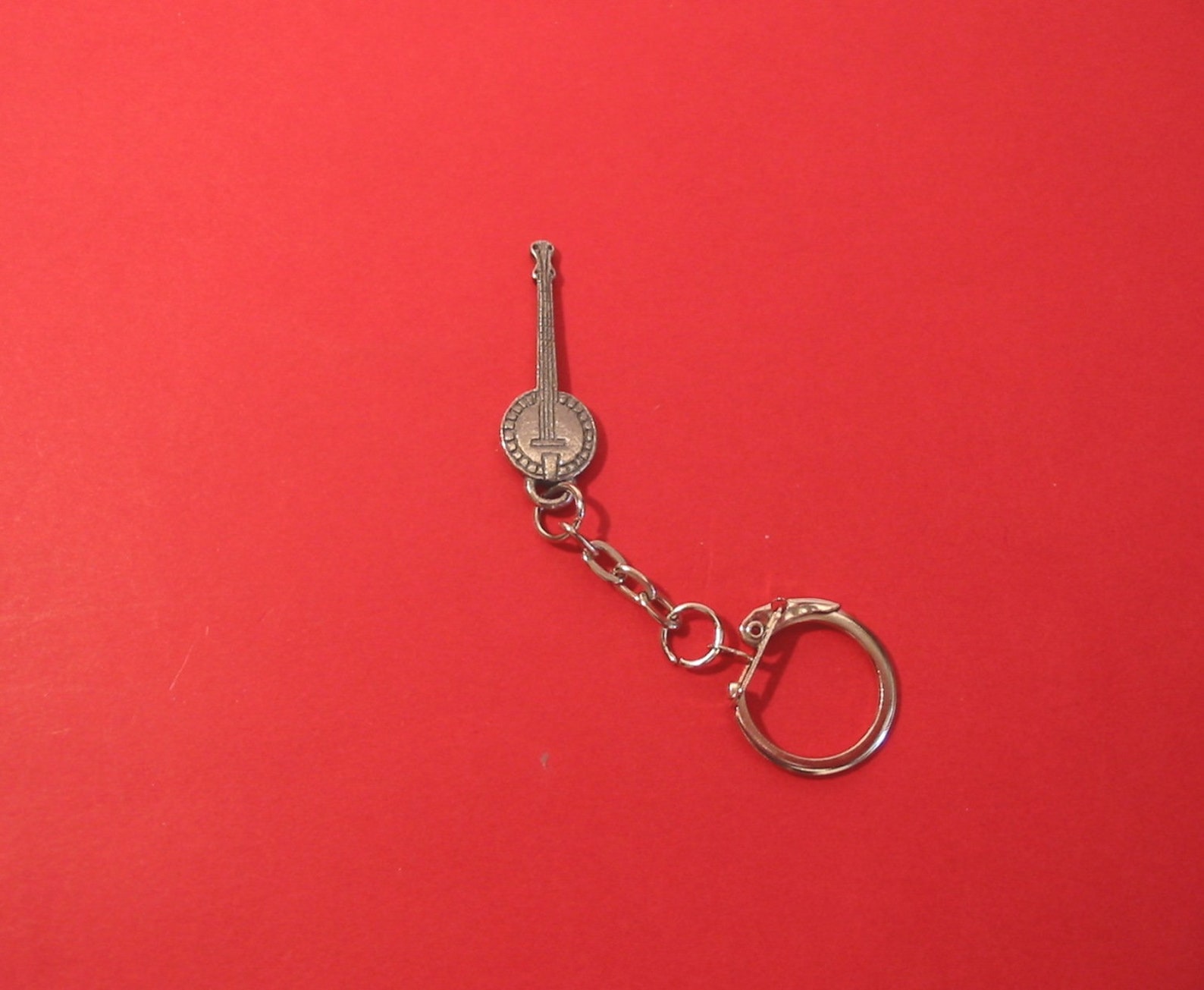 Banjo Design Keyring - Pewter Banjo Keychain - Banjo Gift - Musician ...