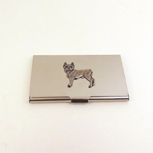 Boston Terrier Design Chrome Card Holder - Affaire de cartes de crédit d’affaires - Boston Terrier Cadeau - Fathers Day Cadeau de chien