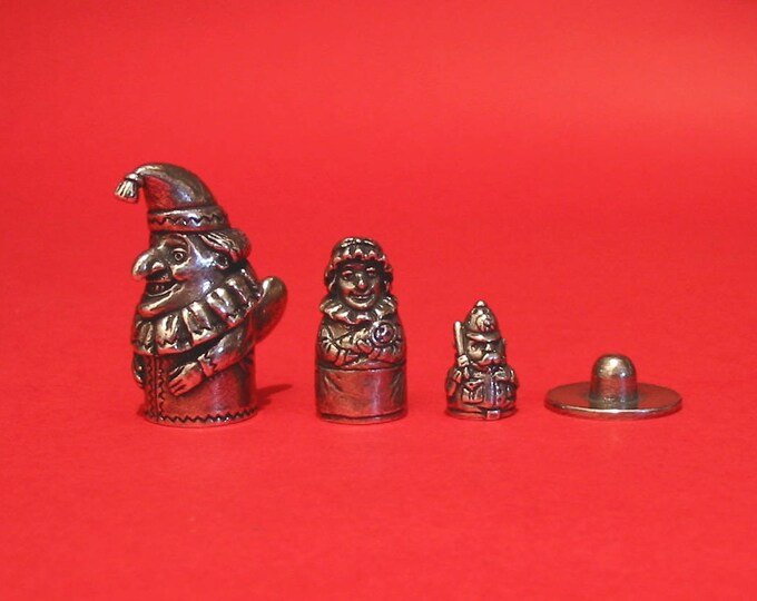 Punch and Judy Russian Doll Thimble Pewter Collectors Thimble Unique