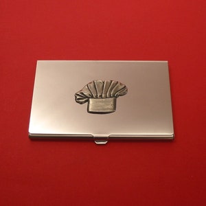 Chefs Hat Design Chrome Card Holder Cartes de crédit d'affaires Cas cuisson Cuisson maman cadeau de Noel