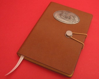 The Owl & The Pussycat design A6 Tan Notebook - Owl and Pussycat Gift - Writer's Journal