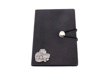 Baking Design - Quaderno A6 Nero - Quaderno da Cucina - Regalo da Cucina - Agenda da Cucina - Quaderno da Cucina - Regalo di Compleanno e Natale per Mamma che cucina