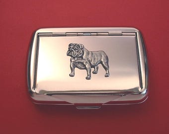 English Bulldog design Tobacco Tin Trinket Box - British Bulldog Gift - Bulldog Owner Gift - Fathers Day Christmas Gift