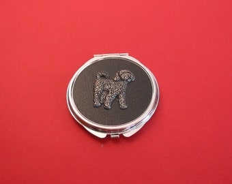 Cockapoo Dog Pewter Motif Round Mint Pill Box Mother Vet Pet Christmas Gift 