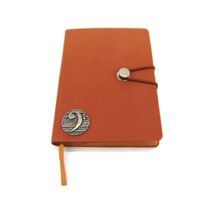 Carnet de notes A6 brun clair - Carnet de musique - Cadeau pour bassiste - Cadeau pour mélomane - Cadeau pour bassiste - Cadeau musique - Cadeau de Noël pour papa