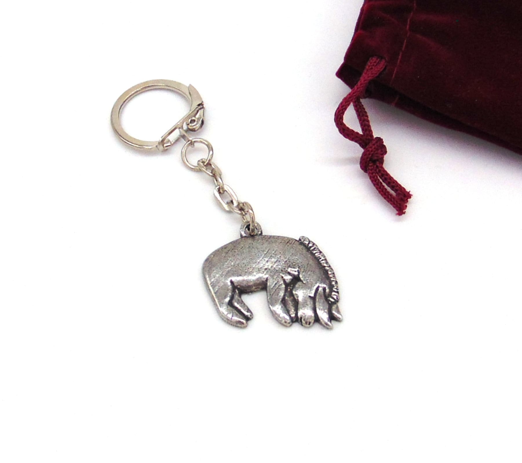 Eeyore design Pewter Keyring - Eeyore Keychain - Winnie-the-Pooh Gift - Eeyore Gift - Eeyore Charm - Best Friend Gift - Mum Christmas Gift