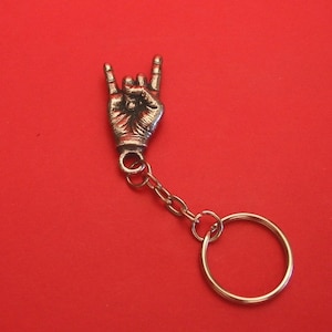 Porte-clés rock en étain - cadeau musique rock - cadeau heavy metal - cadeau professeur de musique - cadeau musicien - cadeau musique - cadeau papa rockeur - cadeau rock on