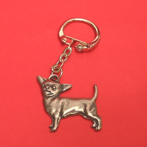 Porte-clés en étain Chihuahua - Porte-clés Chihuahua - Cadeau Chihuahua - Cadeau Amoureux des Chiens - Cadeau Maman Chien - Cadeau Cadeau Noël pour Elle - Remplissage bas