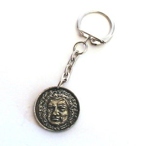 Johann Sebastian Bach Pewter Keyring - Bach Keychain - J S Bach Gift - Classical Composer Gift - Musician Gift - Music Keyring - Dad Gift