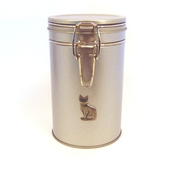 Cat design Pet Treat Tin With Pewter Motif - Cat Gift - Cat Treat Tin - Cat Mum Gift - Cat Lover Gift - Kitten Gift - Cat Accessories