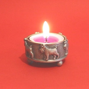 Miniature Schnauzer Pewter Tea Light Holder Christmas Gift for Her Miniature Schnauzer Gift Schnauzer Mum Gift Dog Mum Gift image 1