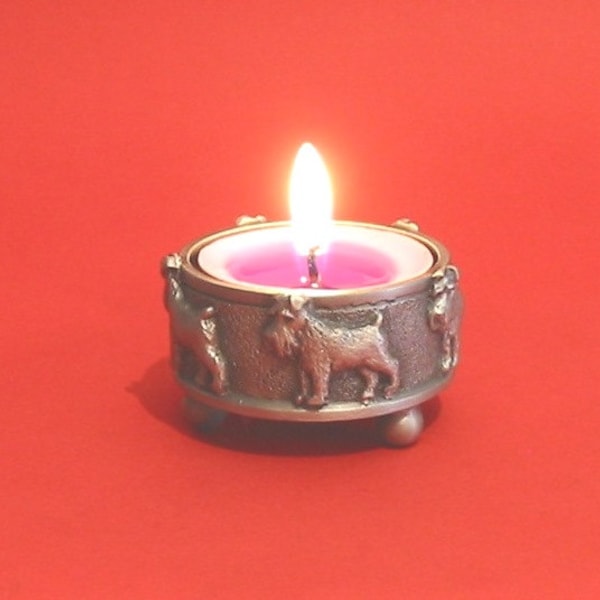 Miniature Schnauzer Pewter Tea Light Holder - Christmas Gift for Her - Miniature Schnauzer Gift - Schnauzer Mum Gift - Dog Mum Gift