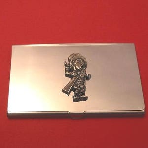 Mad Hatter cromo titolare della carta con la mano il Cast peltro del papà Natale regalo insegnante inglese Alice nel paese delle meraviglie