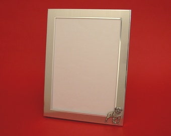 Rottweiler 17,8 x 12,5 cm Fotorahmen Portrait Bilderrahmen mit handgegossenem Zinnmotiv Mutter Vater Weihnachtsgeschenk