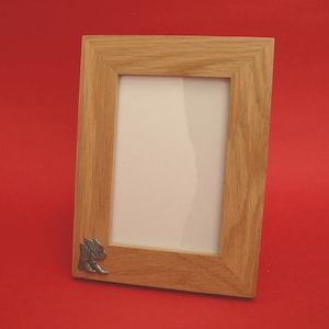 Cowboy Boots and Hat Design Real Oak Picture Frame 6&quot; x 4&quot; With Hand Cast Pewter Country and Western Rodeo Gift