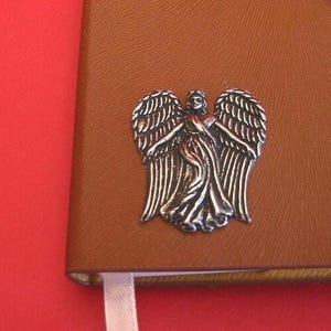 Diario Ángel de la Guarda A6 color canela - Cuaderno de ángel - Regalos de bienestar celestial - Regalo de aniversario de boda imagen 2
